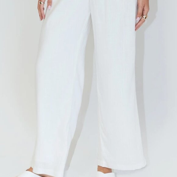 Princess Polly Louis Cotton & Linen Wide Leg Pants Women's 4 - Picture 10 of 10